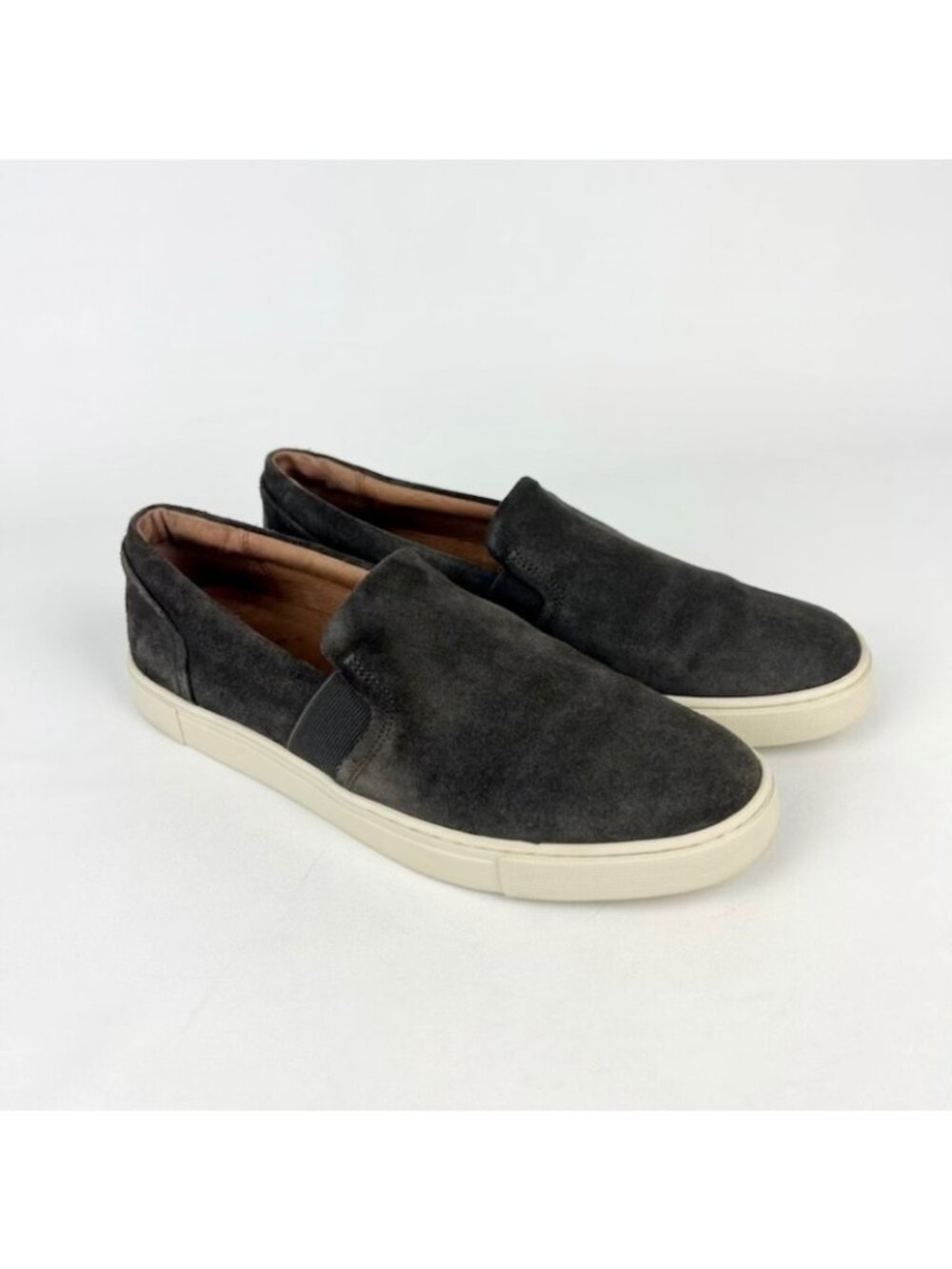 Frye Ivy Grigio Gray Suede Slip On Sneaker 8.5